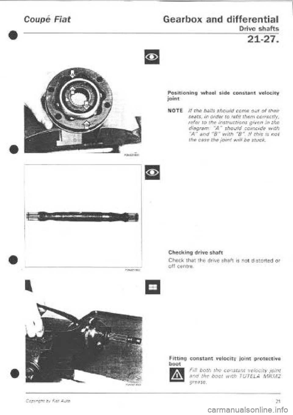FIAT COUPE 1995  Workshop Manual 
