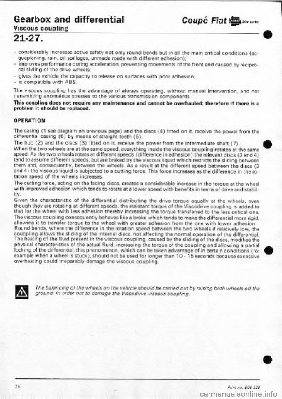 FIAT COUPE 1995  Workshop Manual 