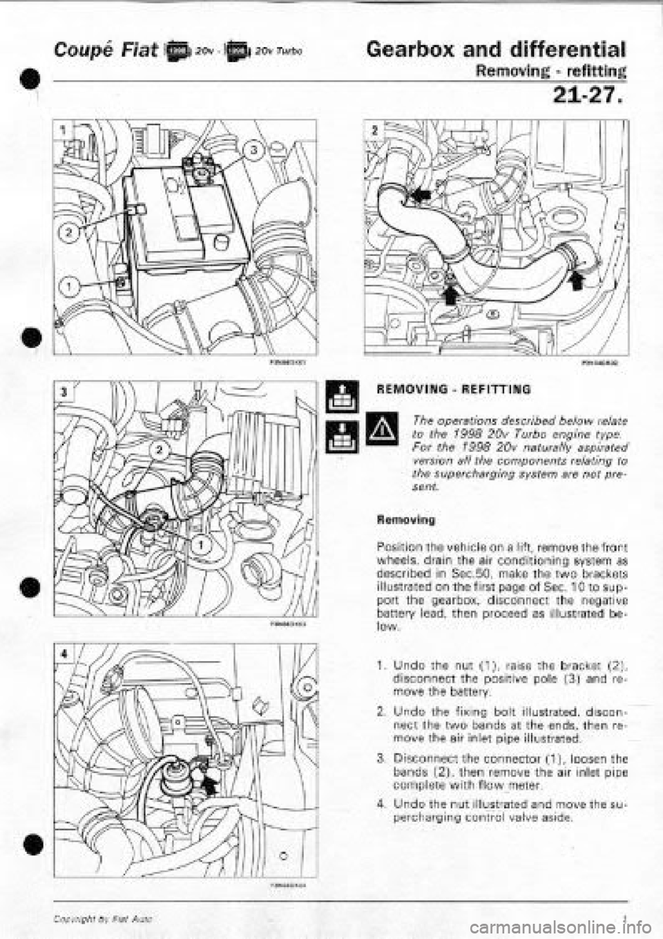 FIAT COUPE 1995  Workshop Manual 