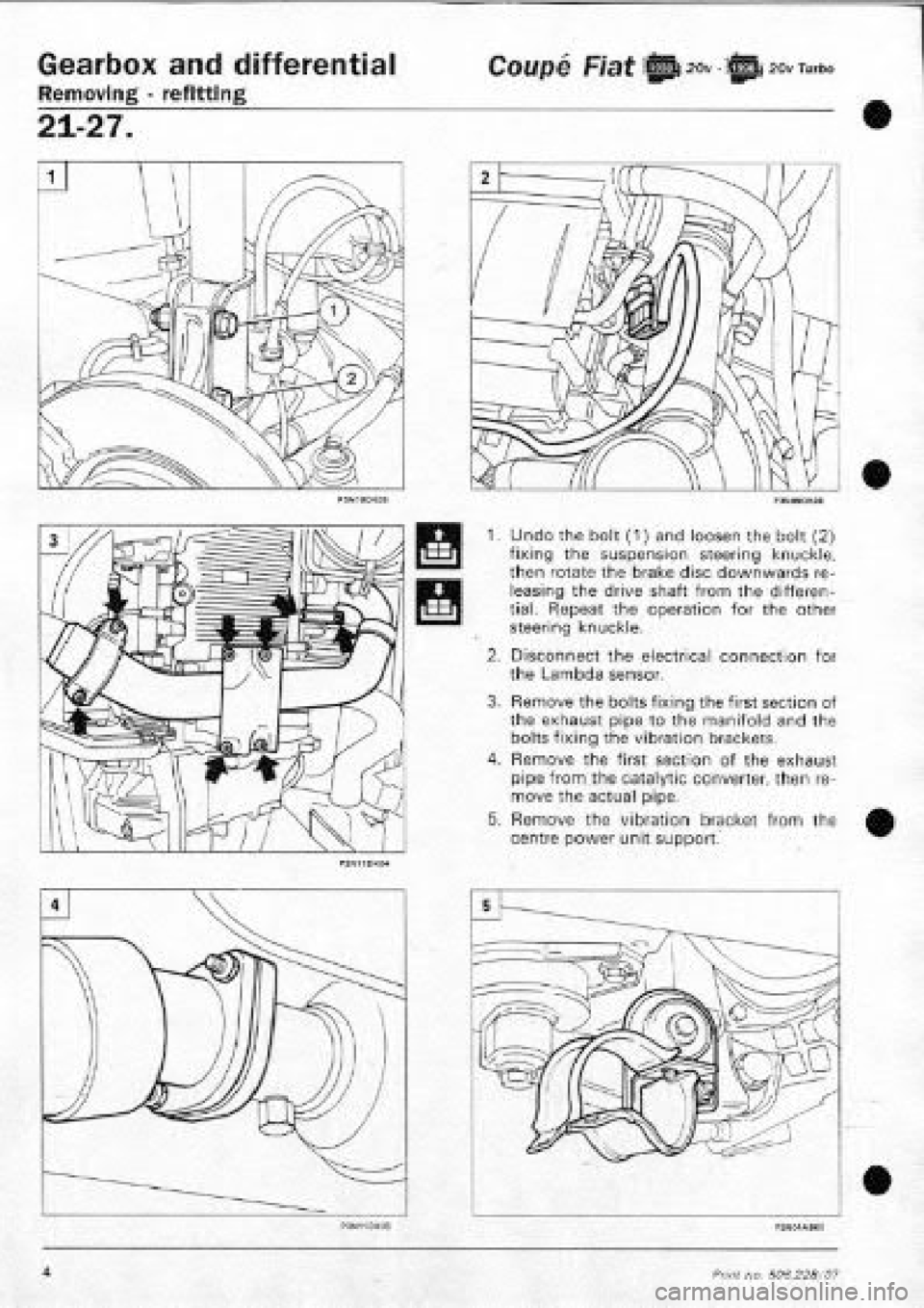 FIAT COUPE 1995 Workshop Manual FIAT COUPE 1995 Workshop Manual