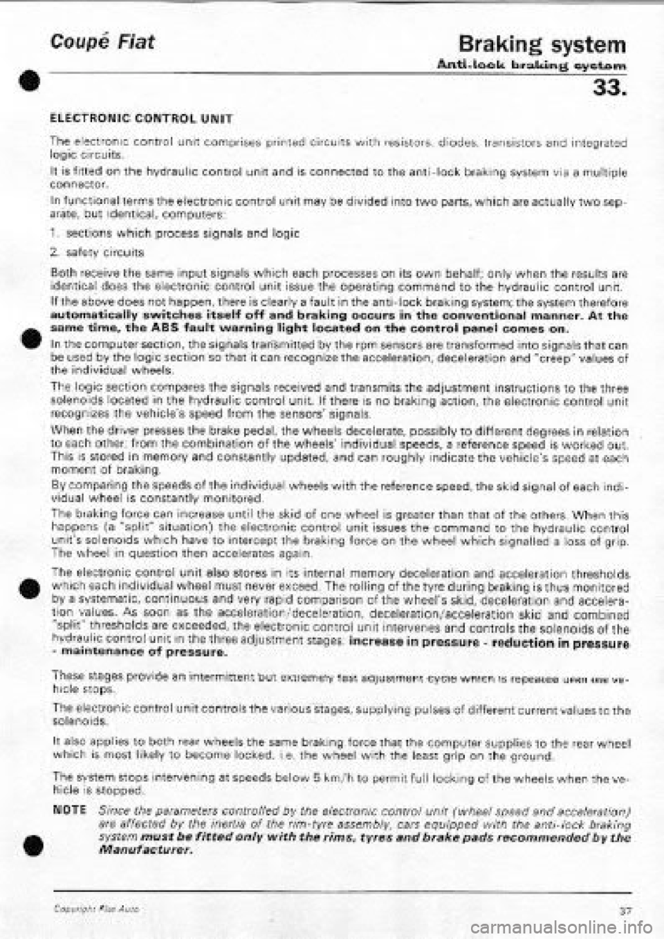 FIAT COUPE 1995 Workshop Manual FIAT COUPE 1995 Workshop Manual