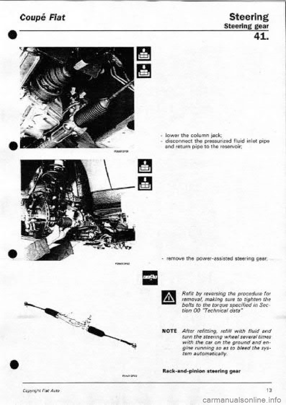 FIAT COUPE 1995 Workshop Manual FIAT COUPE 1995 Workshop Manual