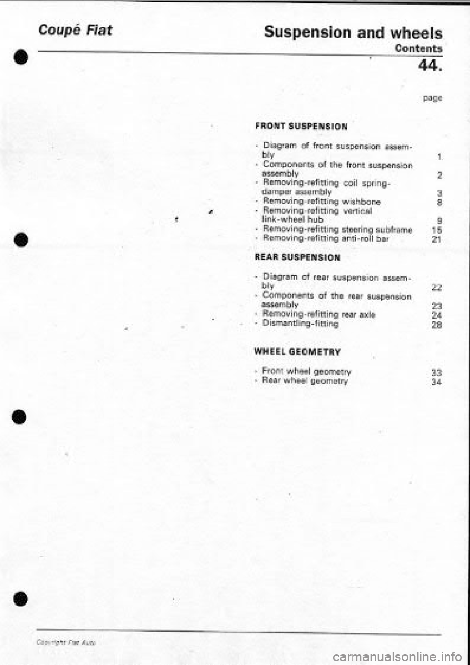 FIAT COUPE 1995 Workshop Manual FIAT COUPE 1995 Workshop Manual