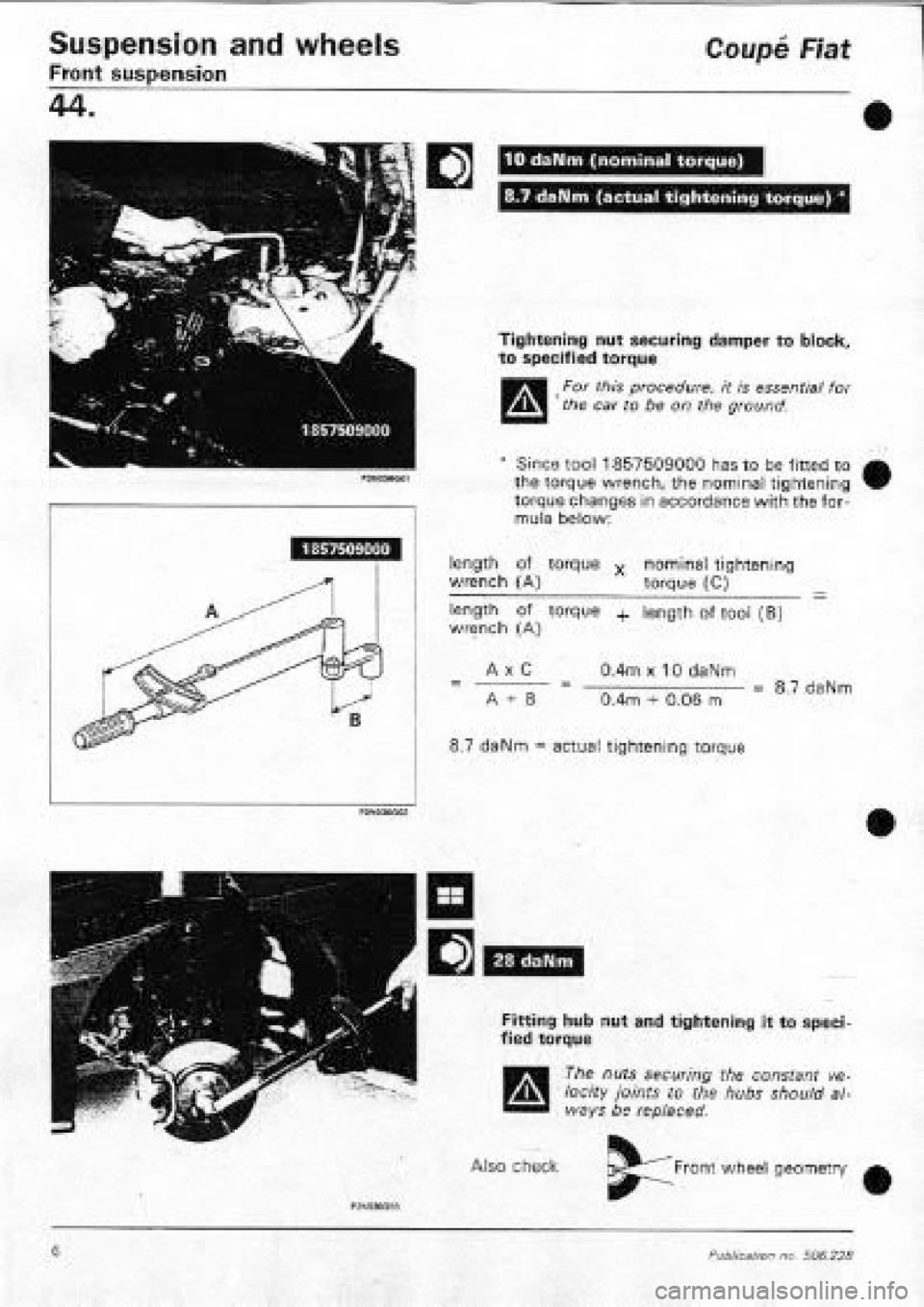 FIAT COUPE 1995 Workshop Manual FIAT COUPE 1995 Workshop Manual