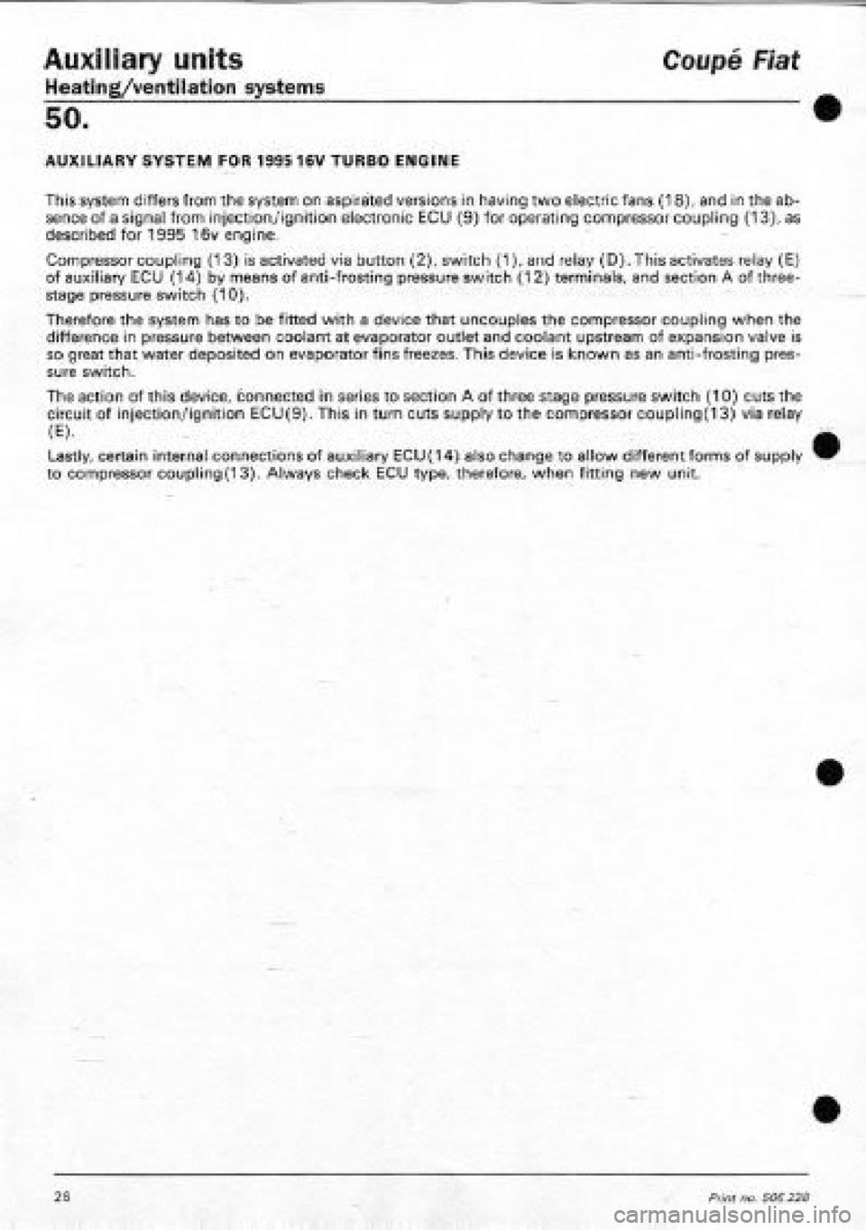 FIAT COUPE 1995 Workshop Manual FIAT COUPE 1995 Workshop Manual