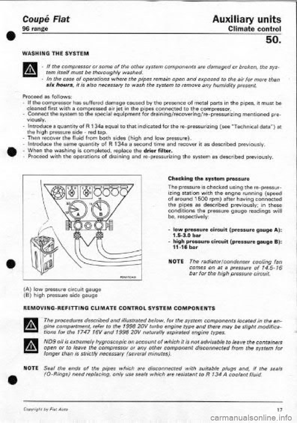 FIAT COUPE 1995 Workshop Manual FIAT COUPE 1995 Workshop Manual