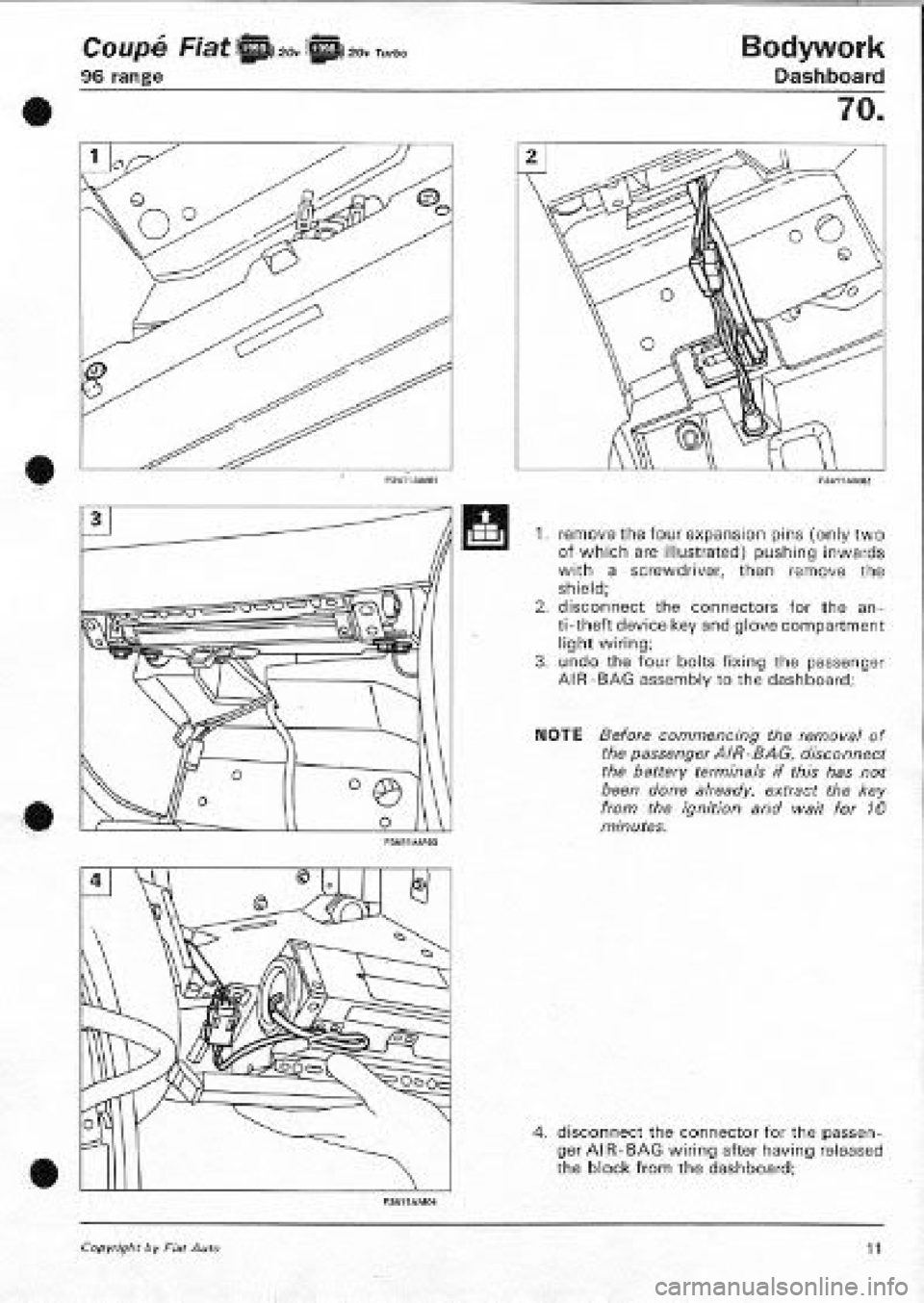 FIAT COUPE 1995 Workshop Manual FIAT COUPE 1995 Workshop Manual