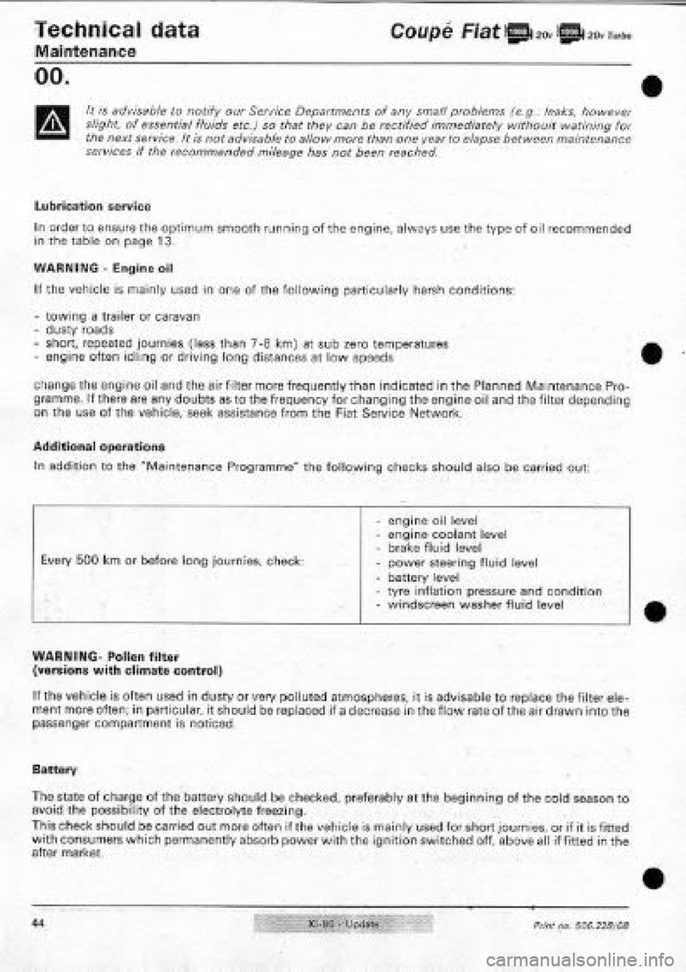 FIAT COUPE 1995 Manual PDF FIAT COUPE 1995 Manual PDF