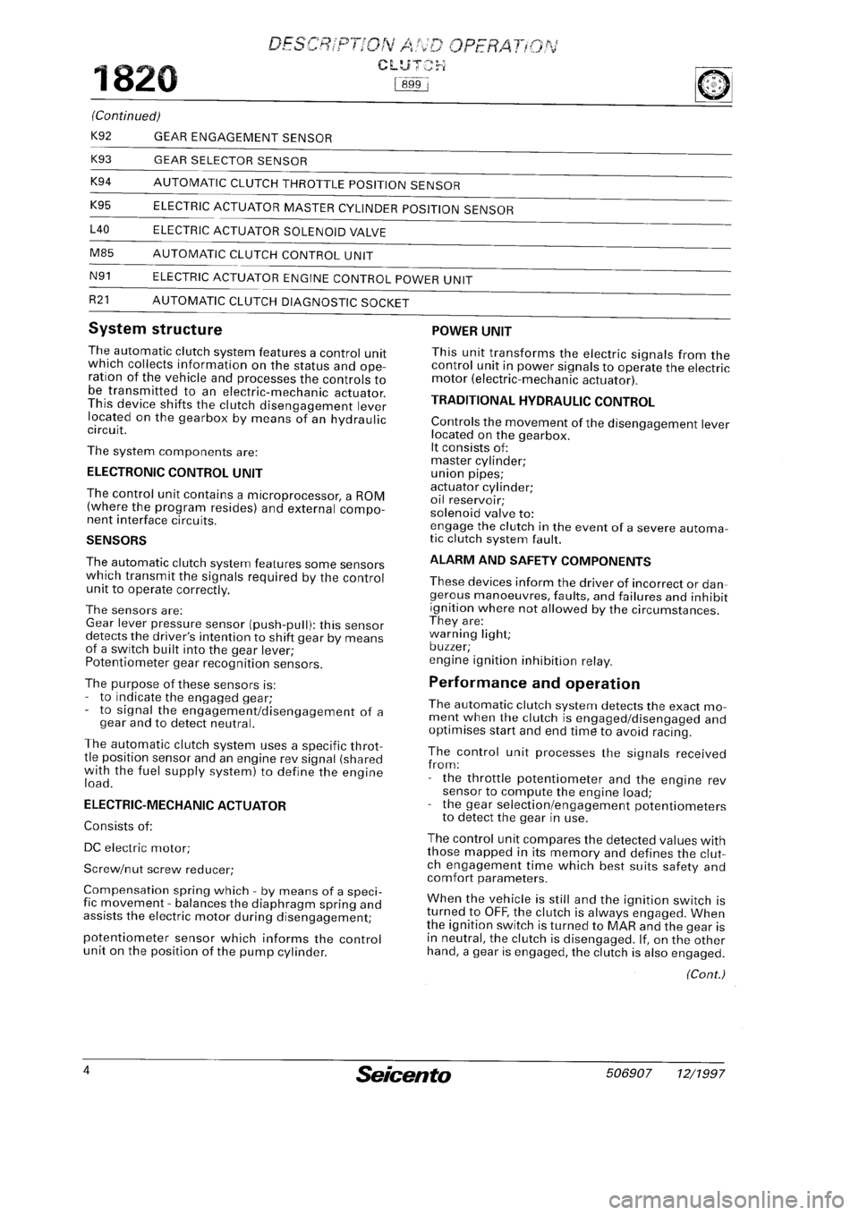 FIAT SEICENTO 1997 Service And Repair Manual FIAT SEICENTO 1997 Service And Repair Manual