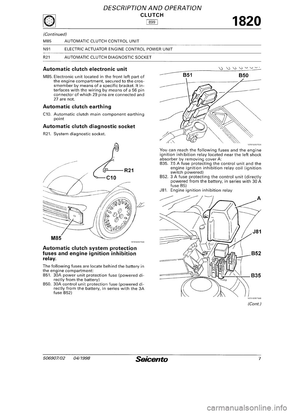 FIAT SEICENTO 1997 Service And Repair Manual FIAT SEICENTO 1997 Service And Repair Manual