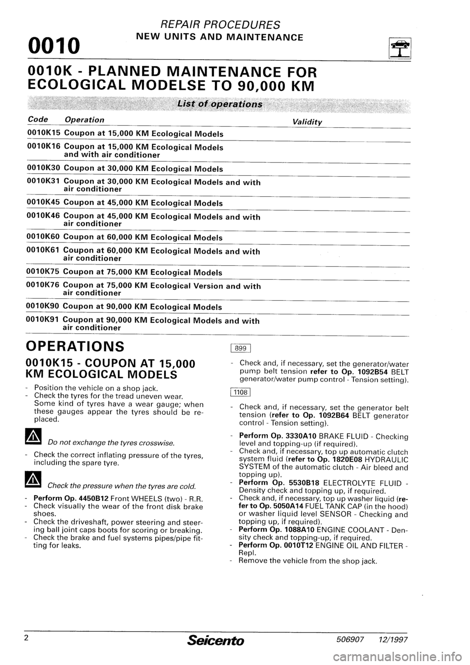 FIAT SEICENTO 1997 Service And Repair Manual FIAT SEICENTO 1997 Service And Repair Manual