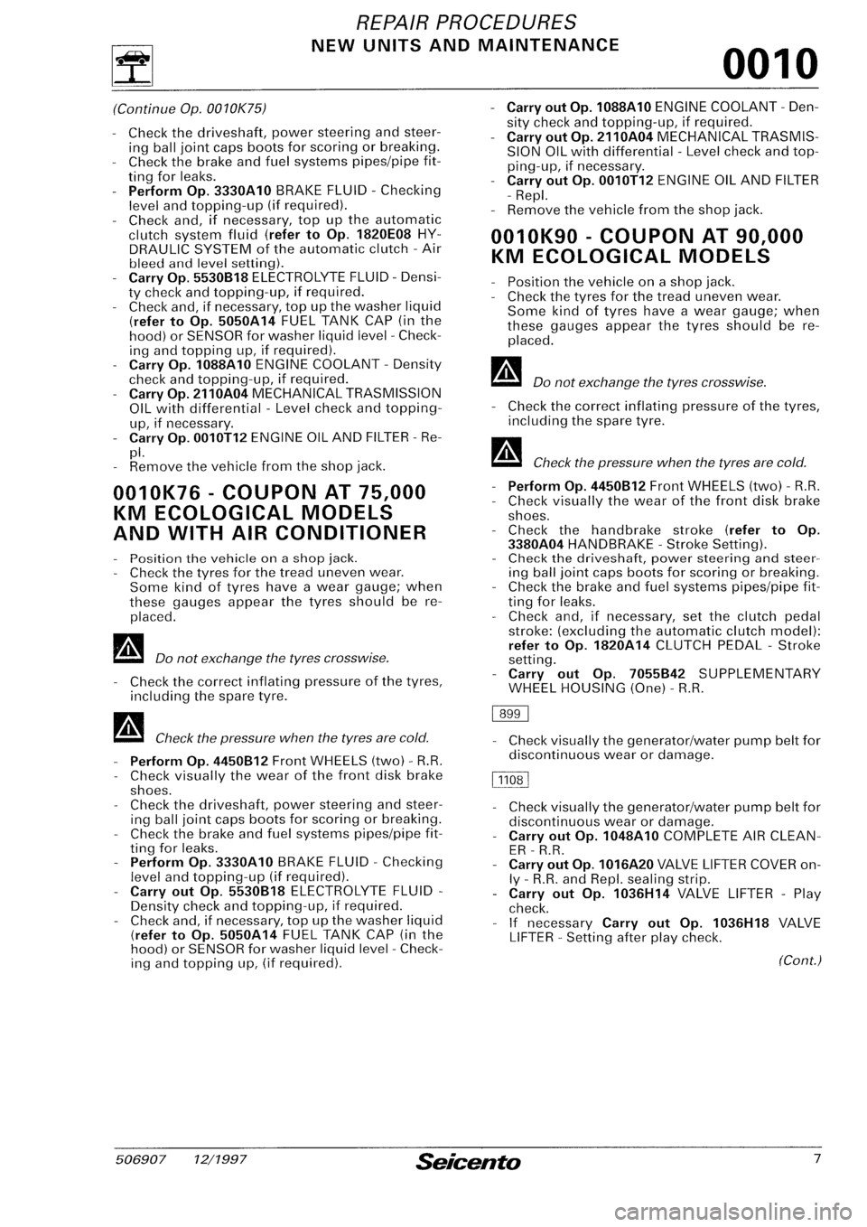 FIAT SEICENTO 1997 Service And Repair Manual FIAT SEICENTO 1997 Service And Repair Manual