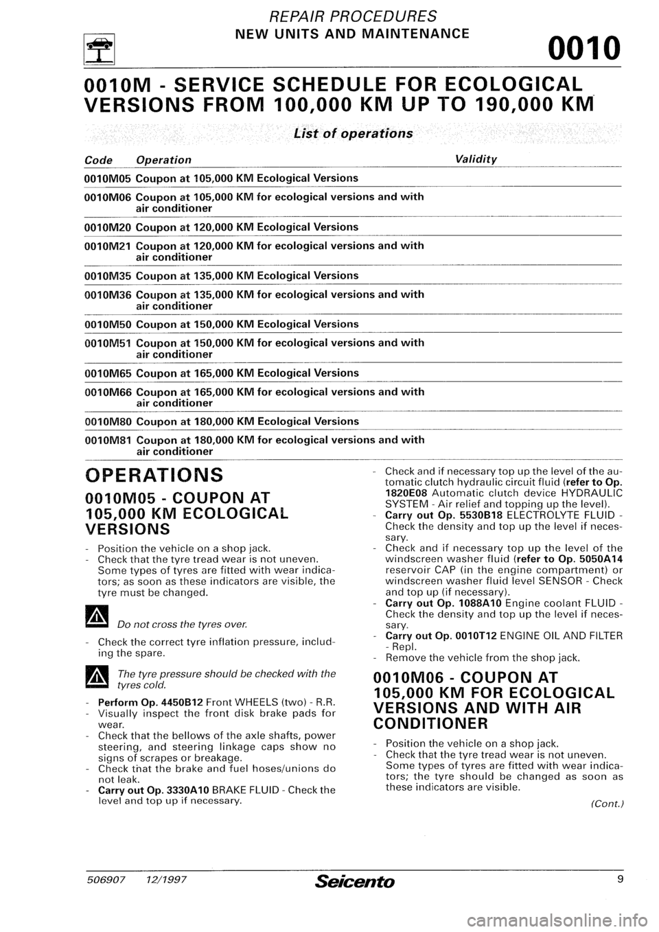 FIAT SEICENTO 1997 Service And Repair Manual FIAT SEICENTO 1997 Service And Repair Manual