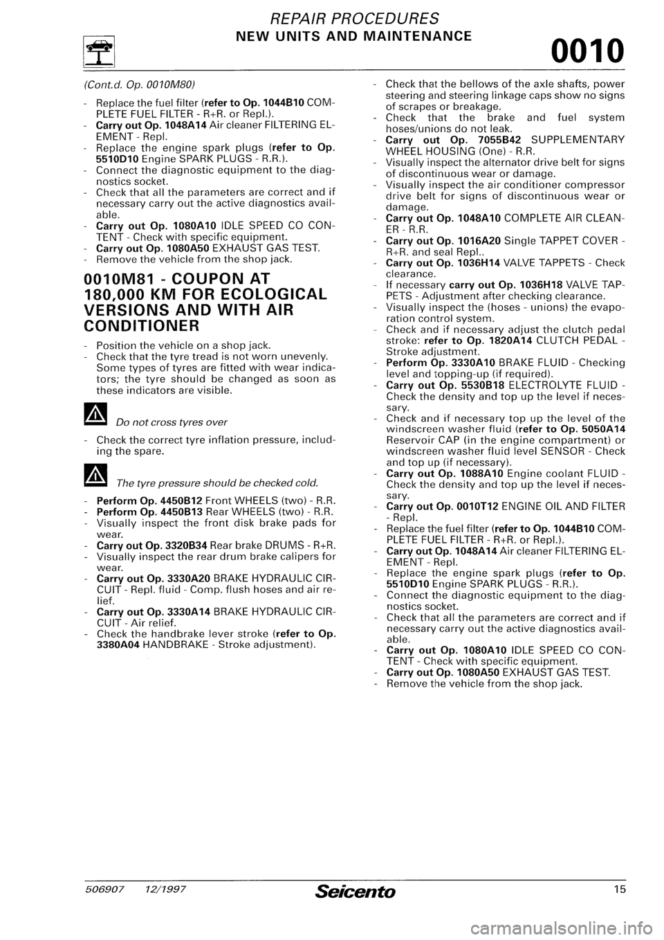 FIAT SEICENTO 1997 Service And Repair Manual FIAT SEICENTO 1997 Service And Repair Manual