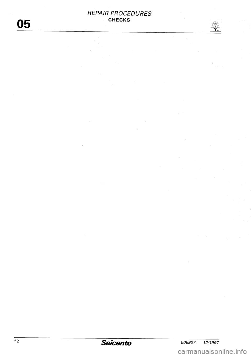 FIAT SEICENTO 1997 Service And Repair Manual FIAT SEICENTO 1997 Service And Repair Manual