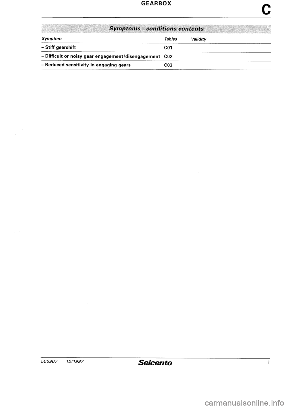 FIAT SEICENTO 1997  Service And Repair Manual 
