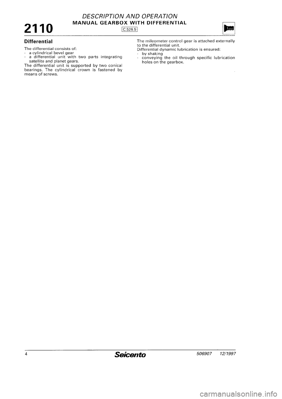 FIAT SEICENTO 1997  Service And Repair Manual 