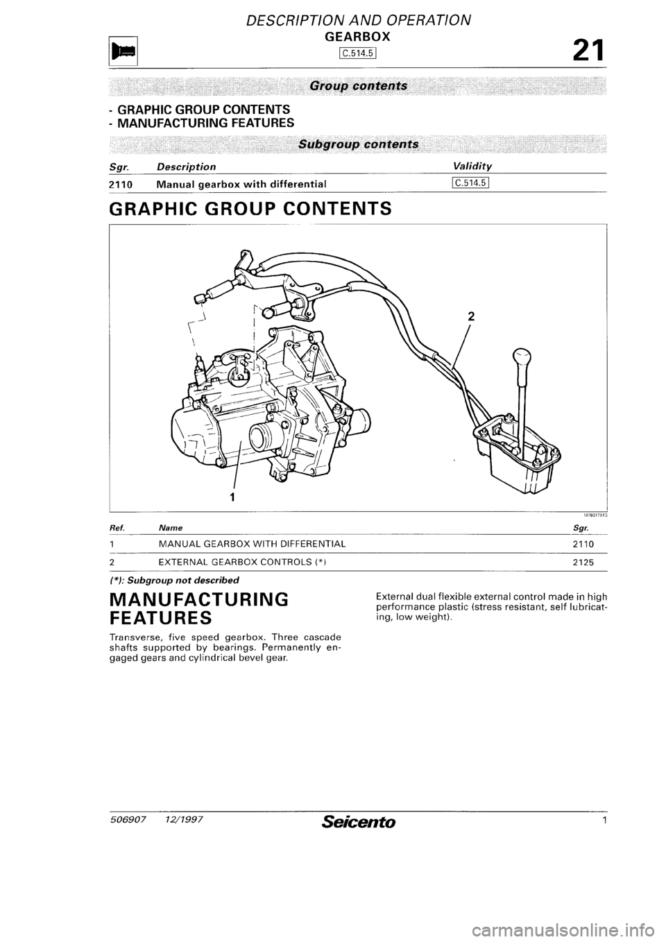 FIAT SEICENTO 1997  Service And Repair Manual 