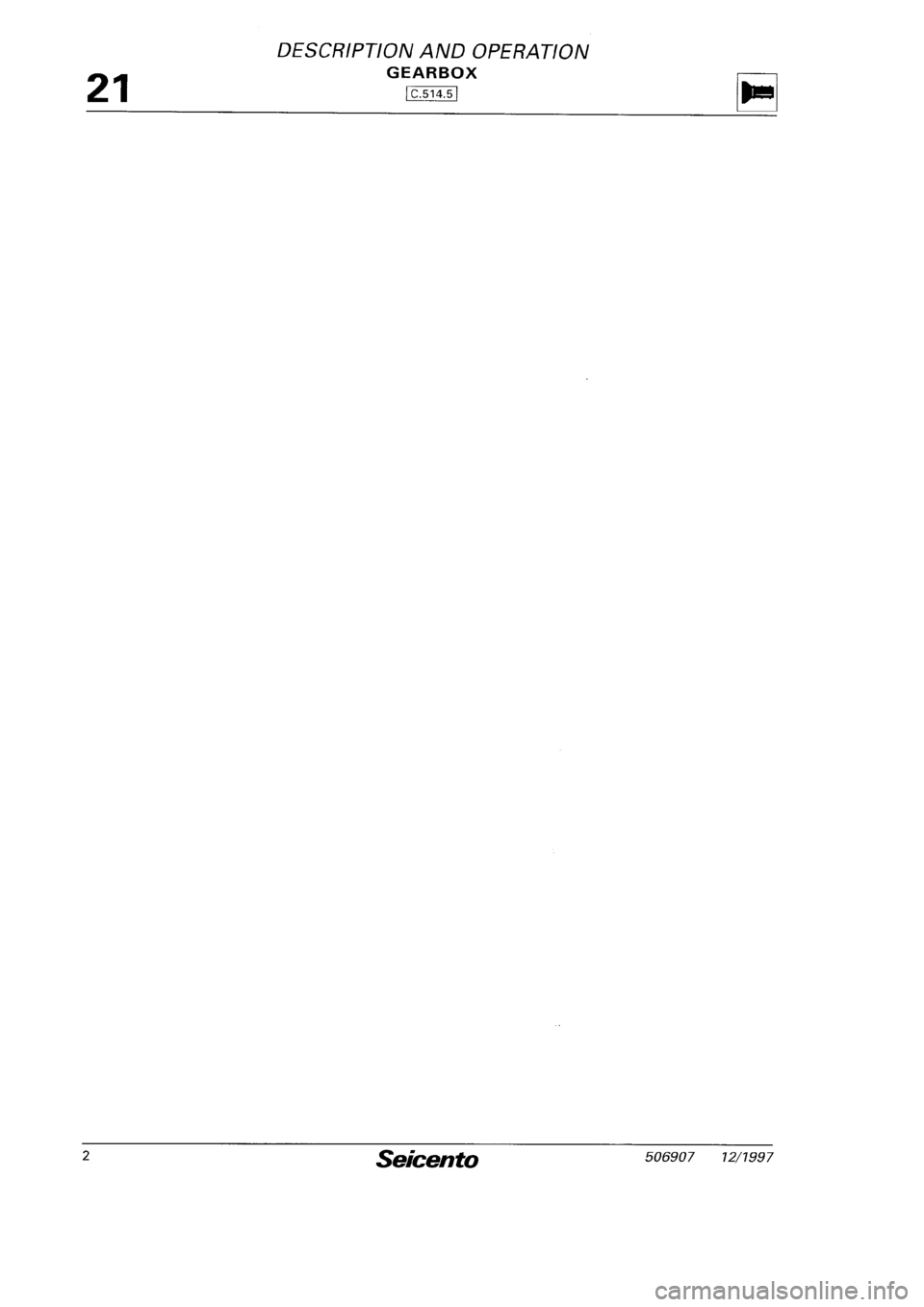 FIAT SEICENTO 1997  Service And Repair Manual 