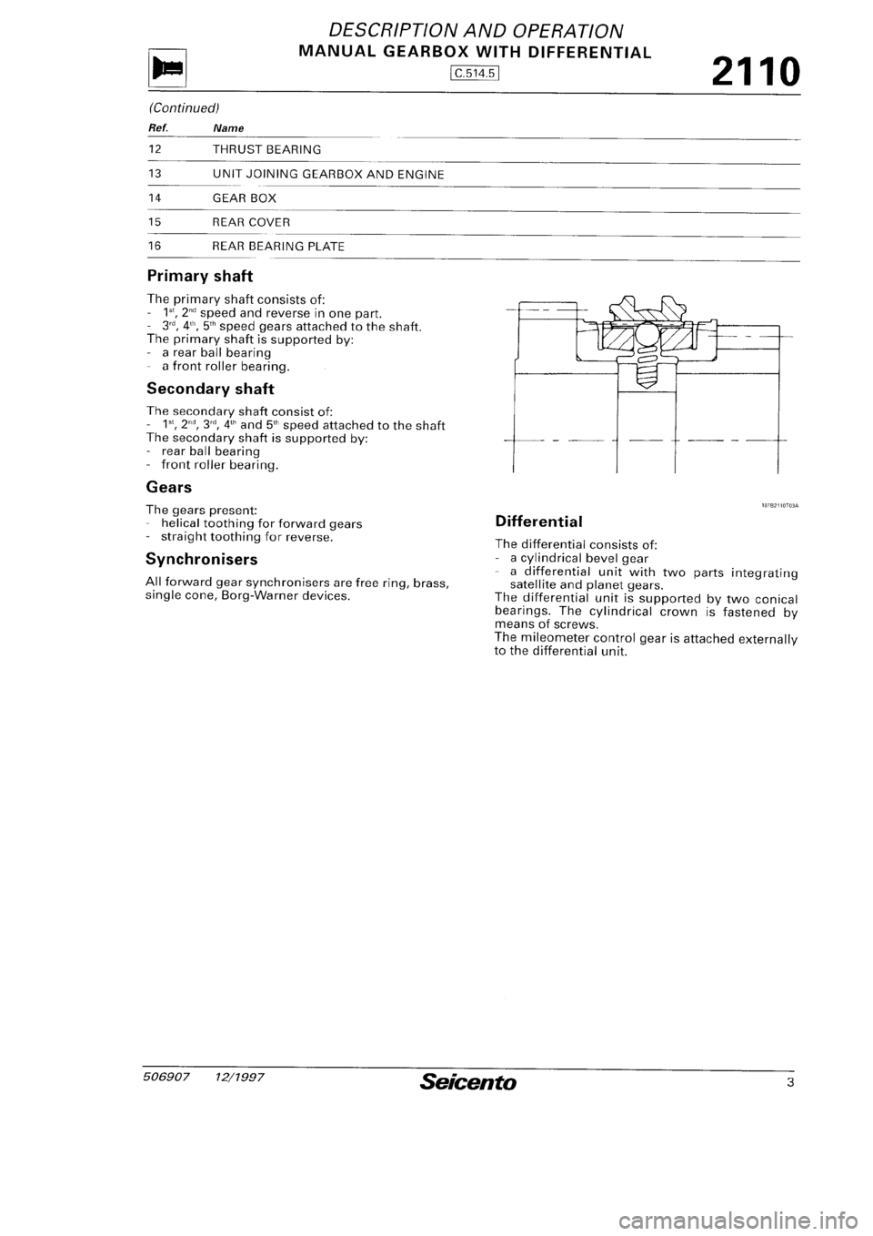FIAT SEICENTO 1997  Service And Repair Manual 