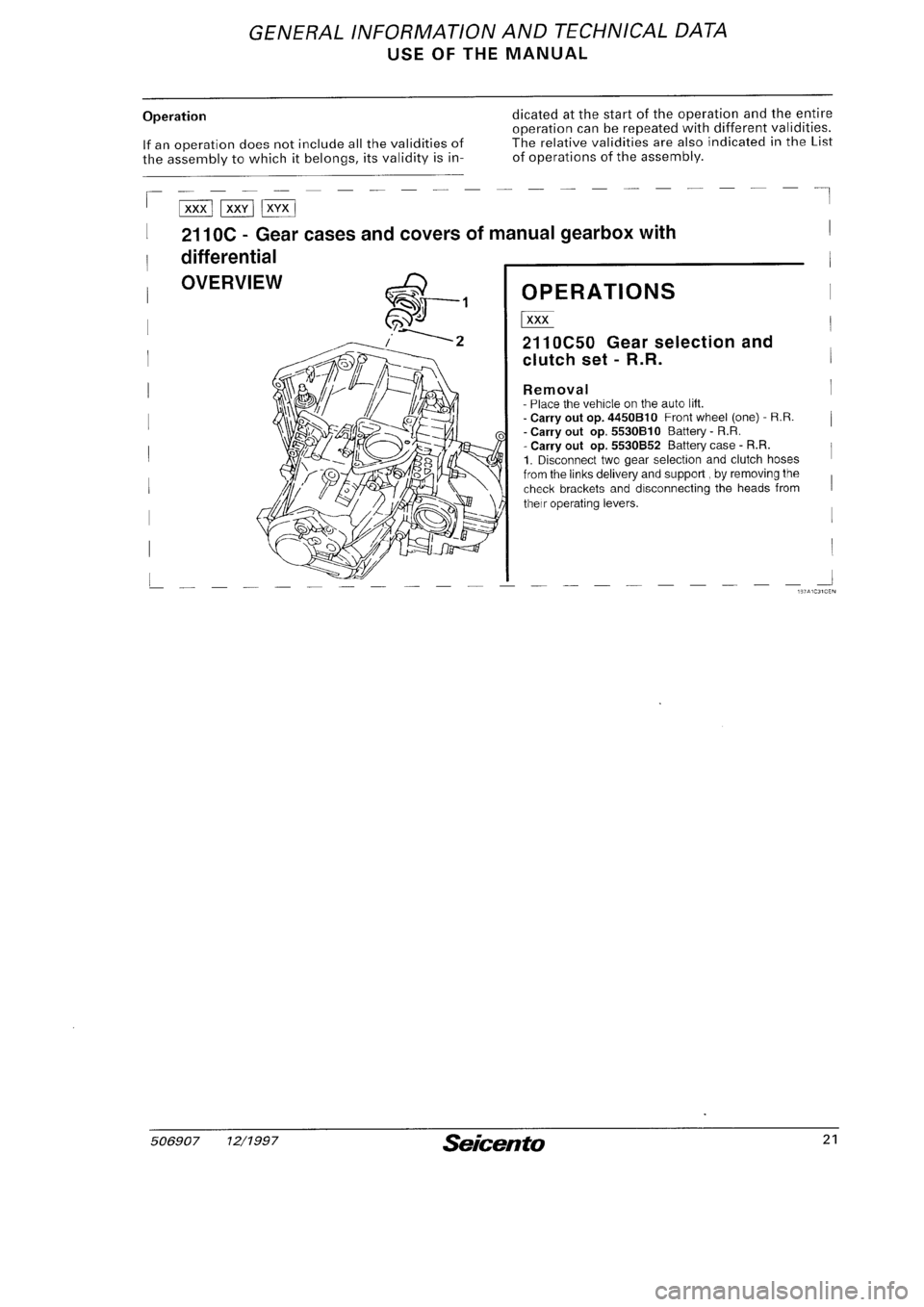 FIAT SEICENTO 1997  Service And Owners Manual 