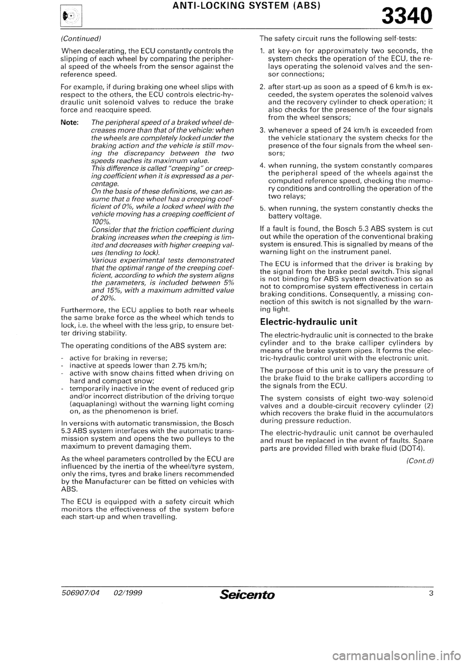 FIAT SEICENTO 1997 Service And Repair Manual FIAT SEICENTO 1997 Service And Repair Manual