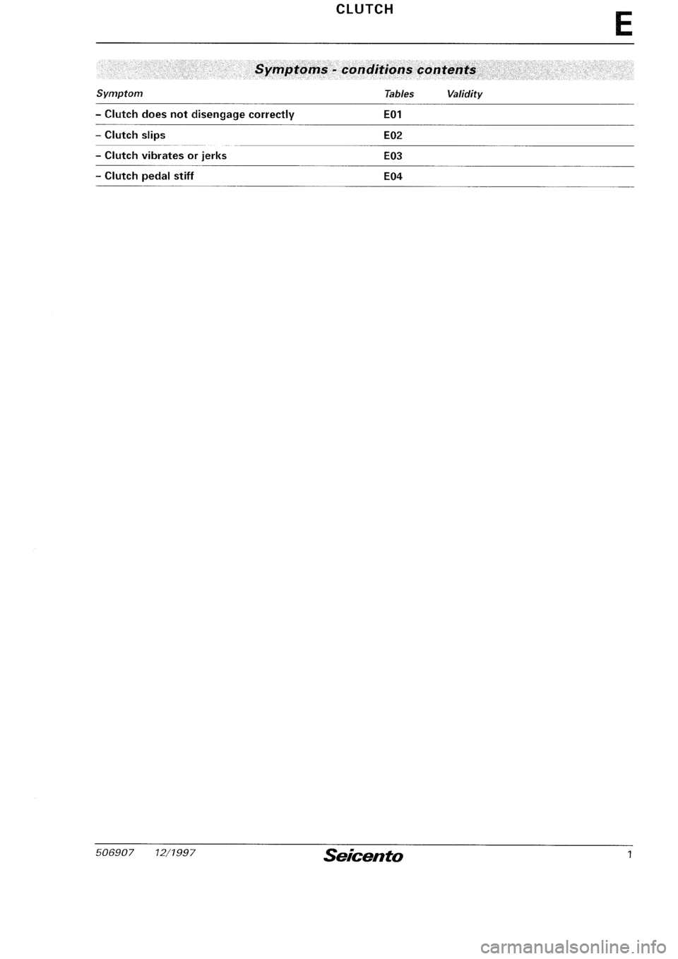 FIAT SEICENTO 1997 Service And Repair Manual FIAT SEICENTO 1997 Service And Repair Manual