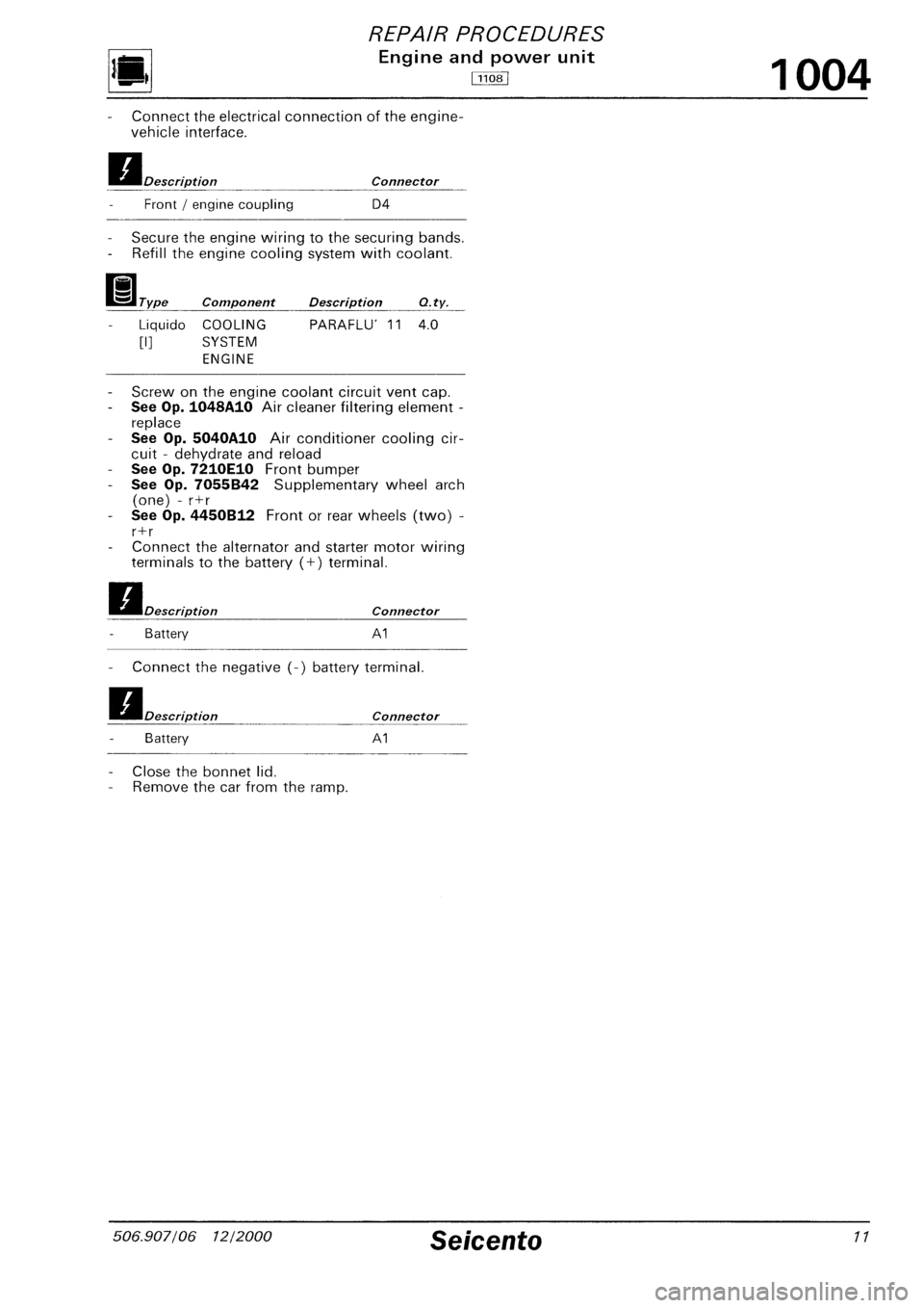FIAT SEICENTO 1997 Service And Repair Manual FIAT SEICENTO 1997 Service And Repair Manual