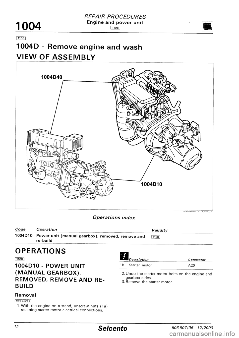 FIAT SEICENTO 1997 Service And Repair Manual FIAT SEICENTO 1997 Service And Repair Manual