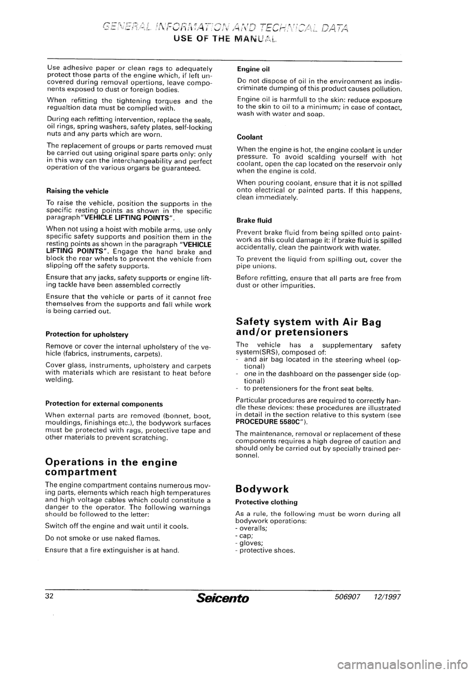 FIAT SEICENTO 1997  Service And Owners Guide 