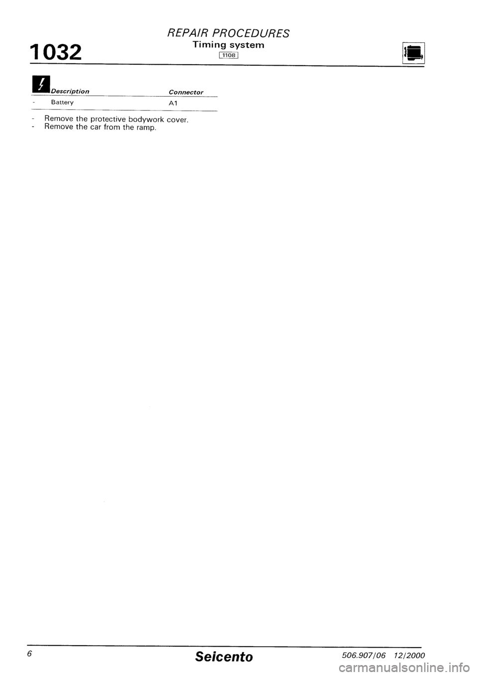 FIAT SEICENTO 1997  Service And Repair Manual 