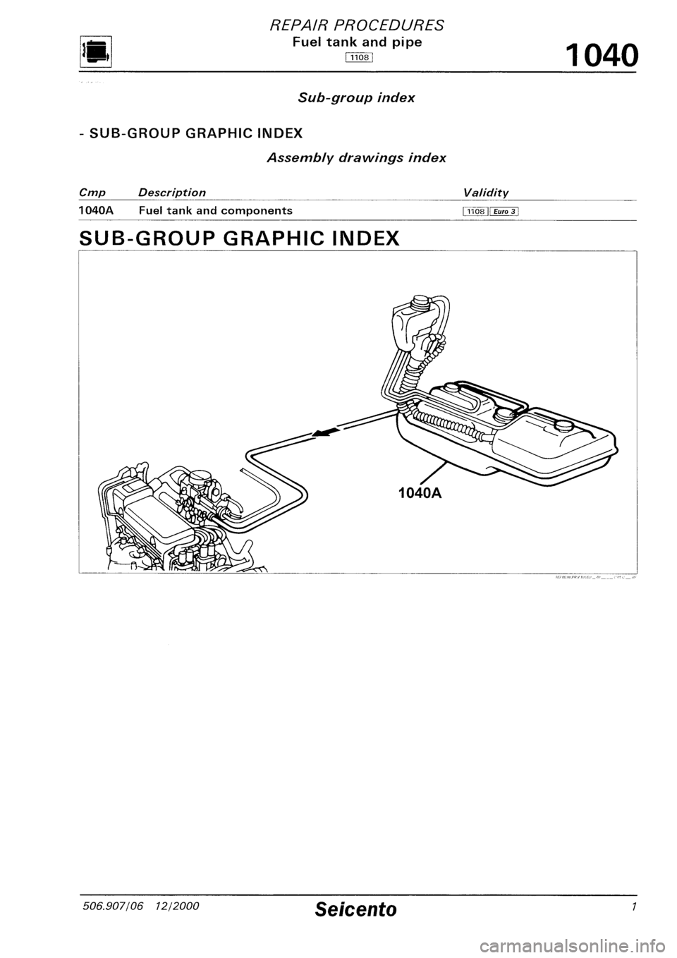 FIAT SEICENTO 1997  Service And Repair Manual 