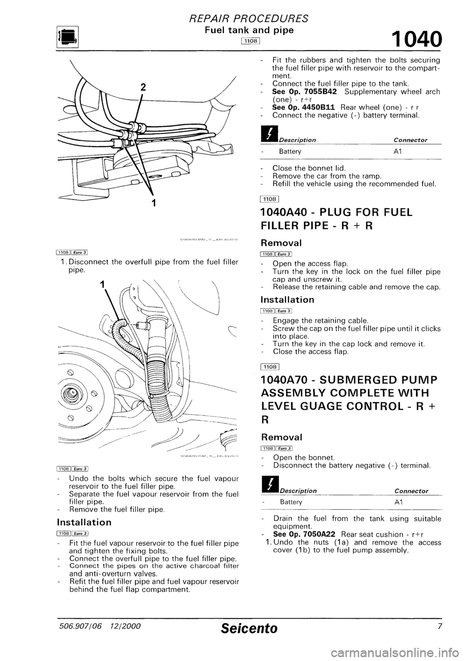 FIAT SEICENTO 1997  Service And Repair Manual 