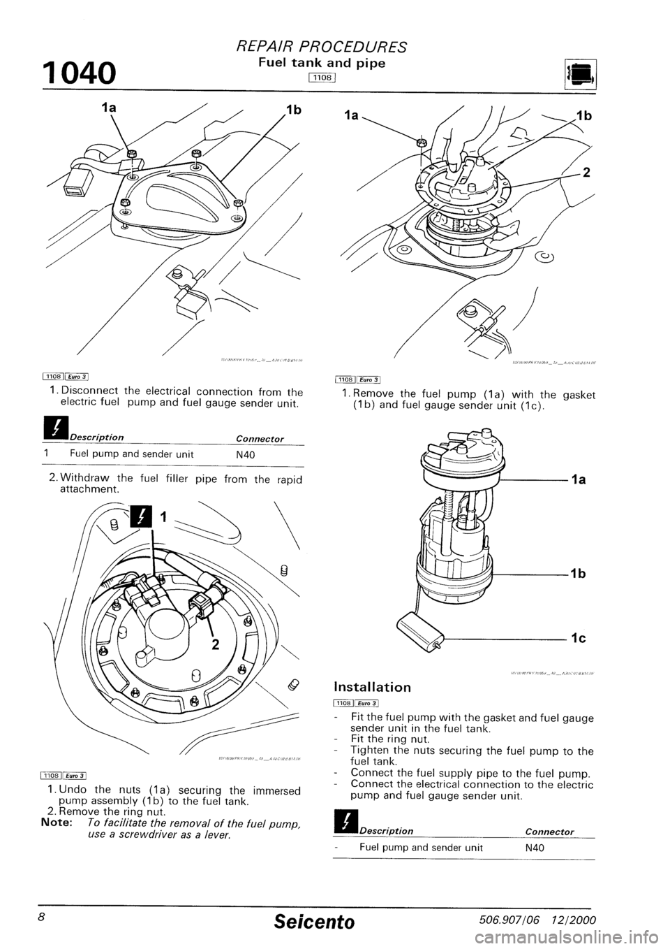 FIAT SEICENTO 1997  Service And Repair Manual 