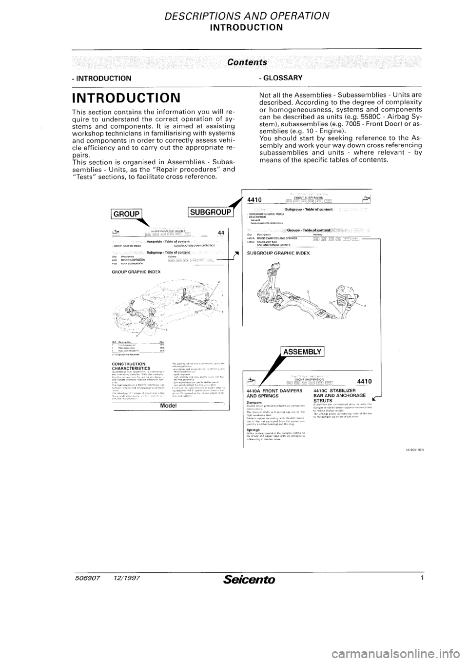 FIAT SEICENTO 1997  Service And Owners Guide 