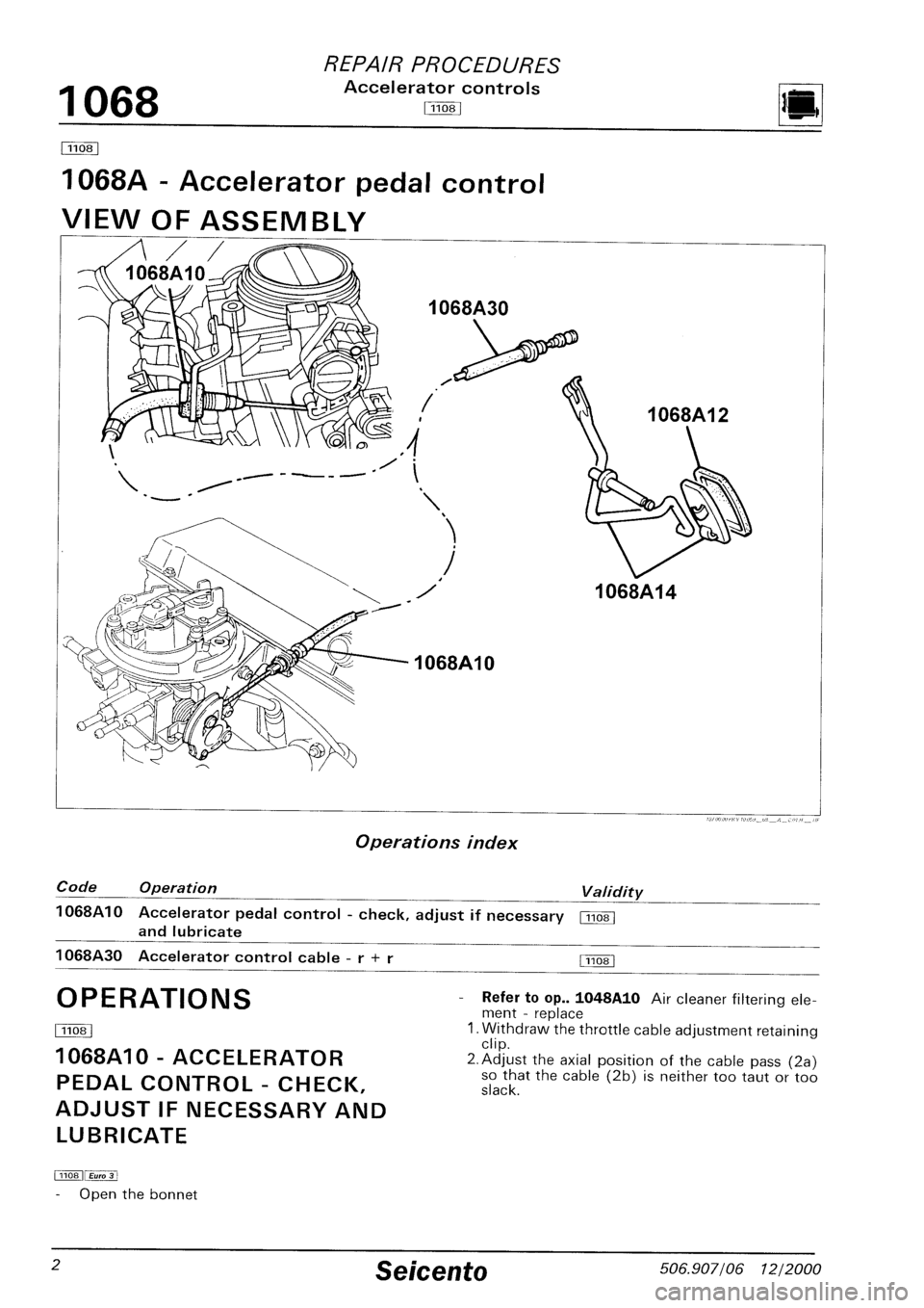 FIAT SEICENTO 1997 Service And Repair Manual FIAT SEICENTO 1997 Service And Repair Manual