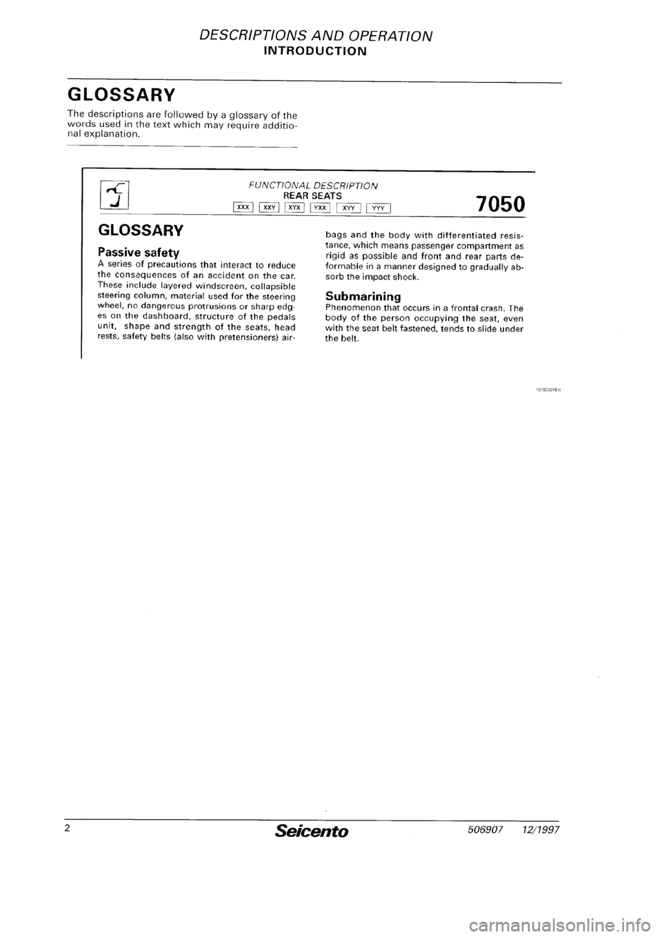 FIAT SEICENTO 1997  Service And Owners Guide 