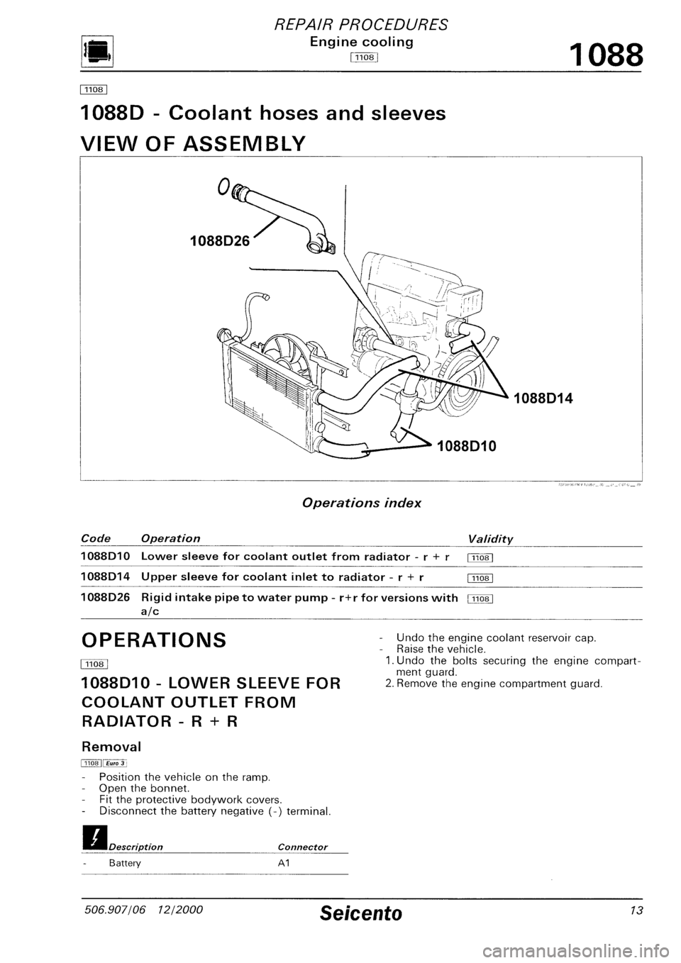 FIAT SEICENTO 1997  Service And Repair Manual 