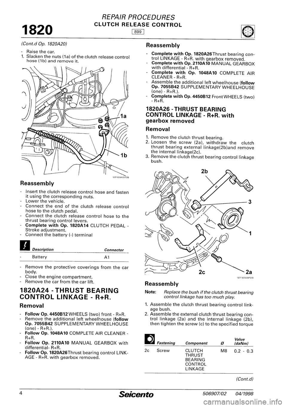 FIAT SEICENTO 1997 Service And Repair Manual FIAT SEICENTO 1997 Service And Repair Manual
