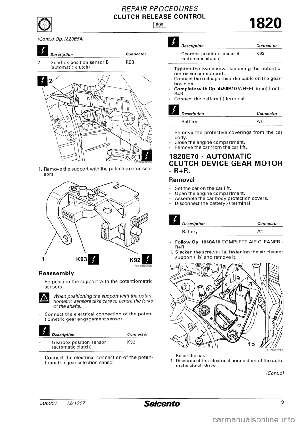 FIAT SEICENTO 1997  Service And Repair Manual 