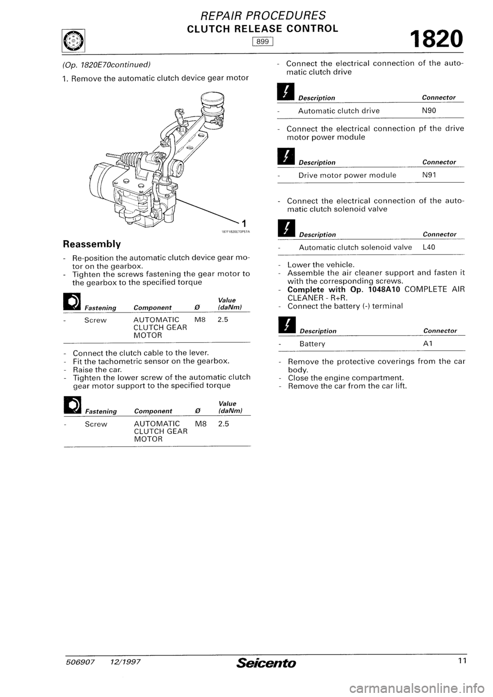 FIAT SEICENTO 1997  Service And Repair Manual 