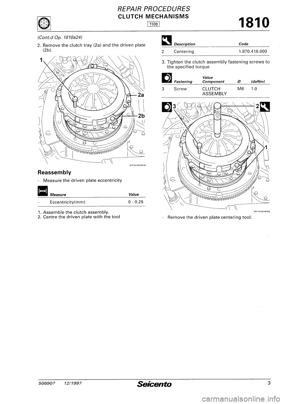 FIAT SEICENTO 1997  Service And Repair Manual 