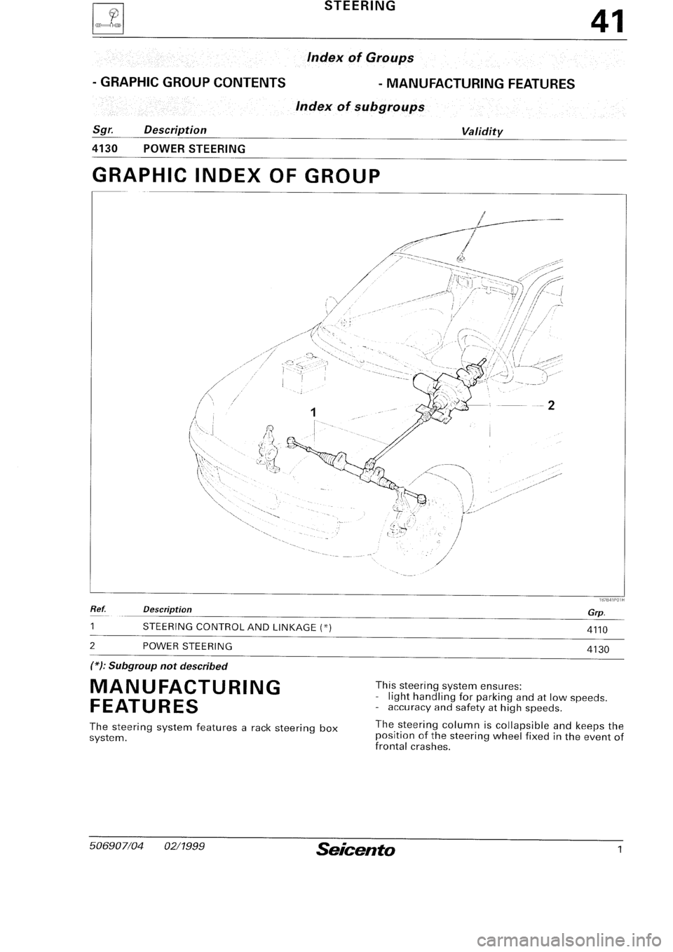 FIAT SEICENTO 1997  Service And Repair Manual 