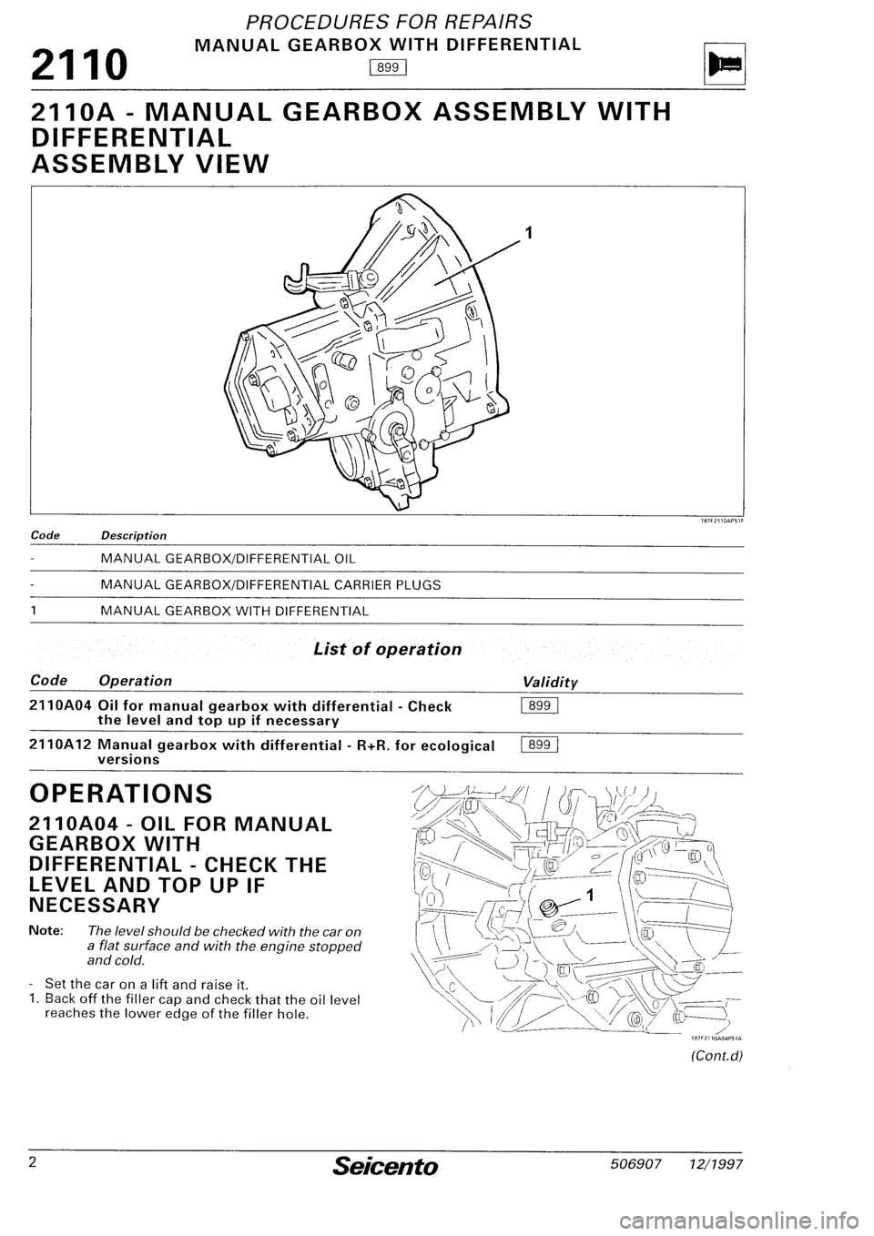 FIAT SEICENTO 1997 Service And Repair Manual FIAT SEICENTO 1997 Service And Repair Manual