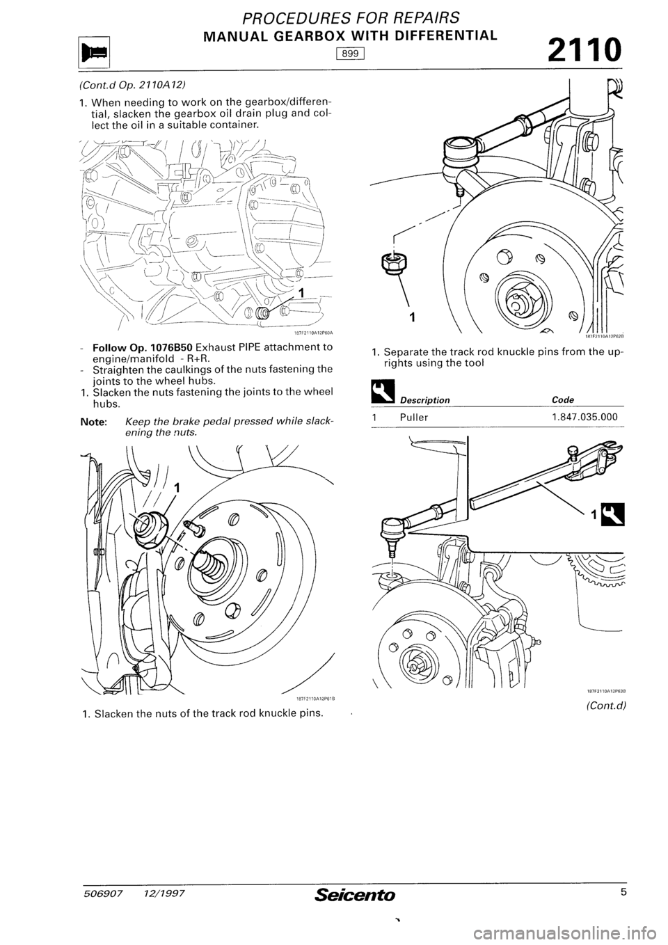 FIAT SEICENTO 1997 Service And Repair Manual FIAT SEICENTO 1997 Service And Repair Manual