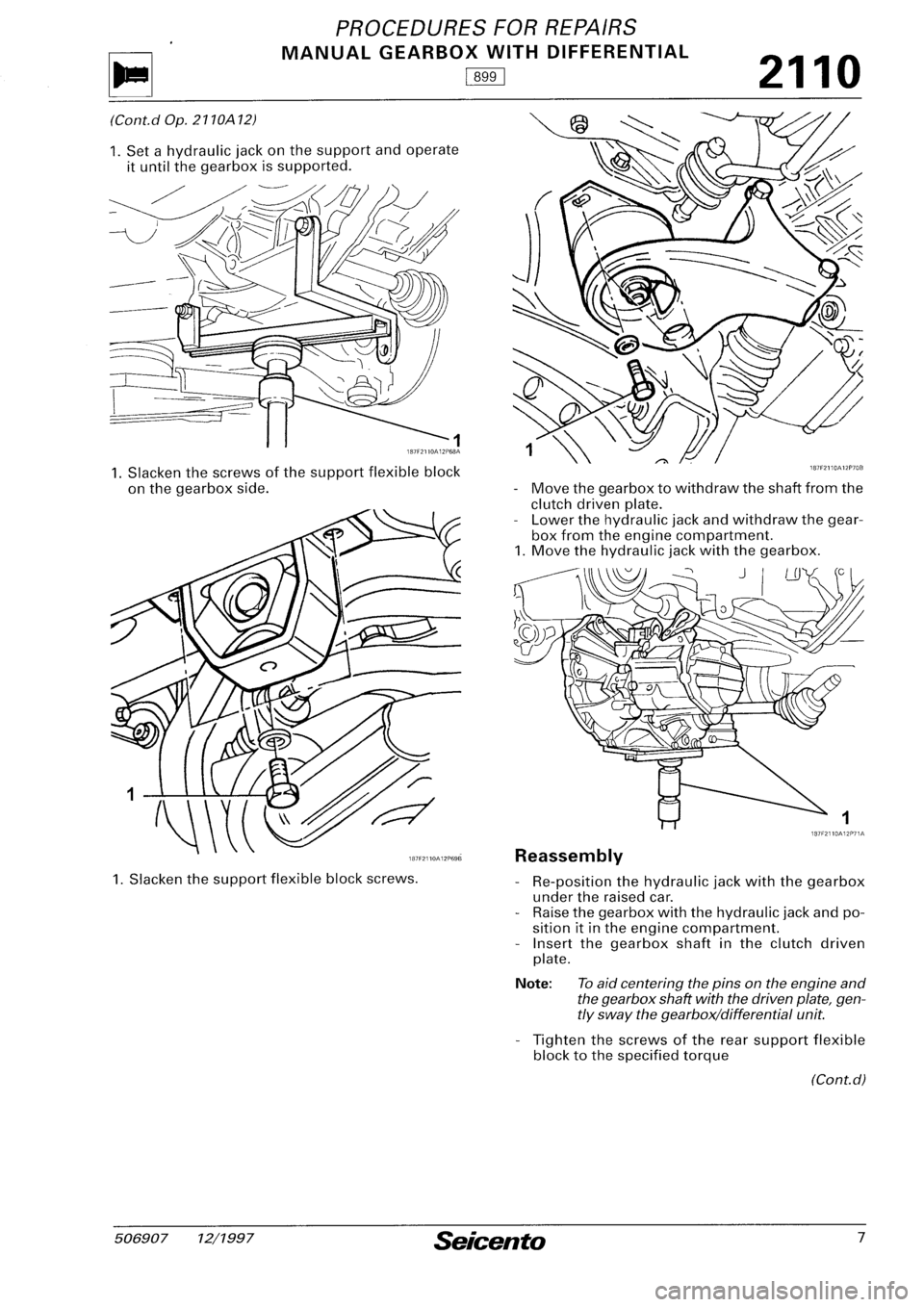 FIAT SEICENTO 1997 Service And Repair Manual FIAT SEICENTO 1997 Service And Repair Manual