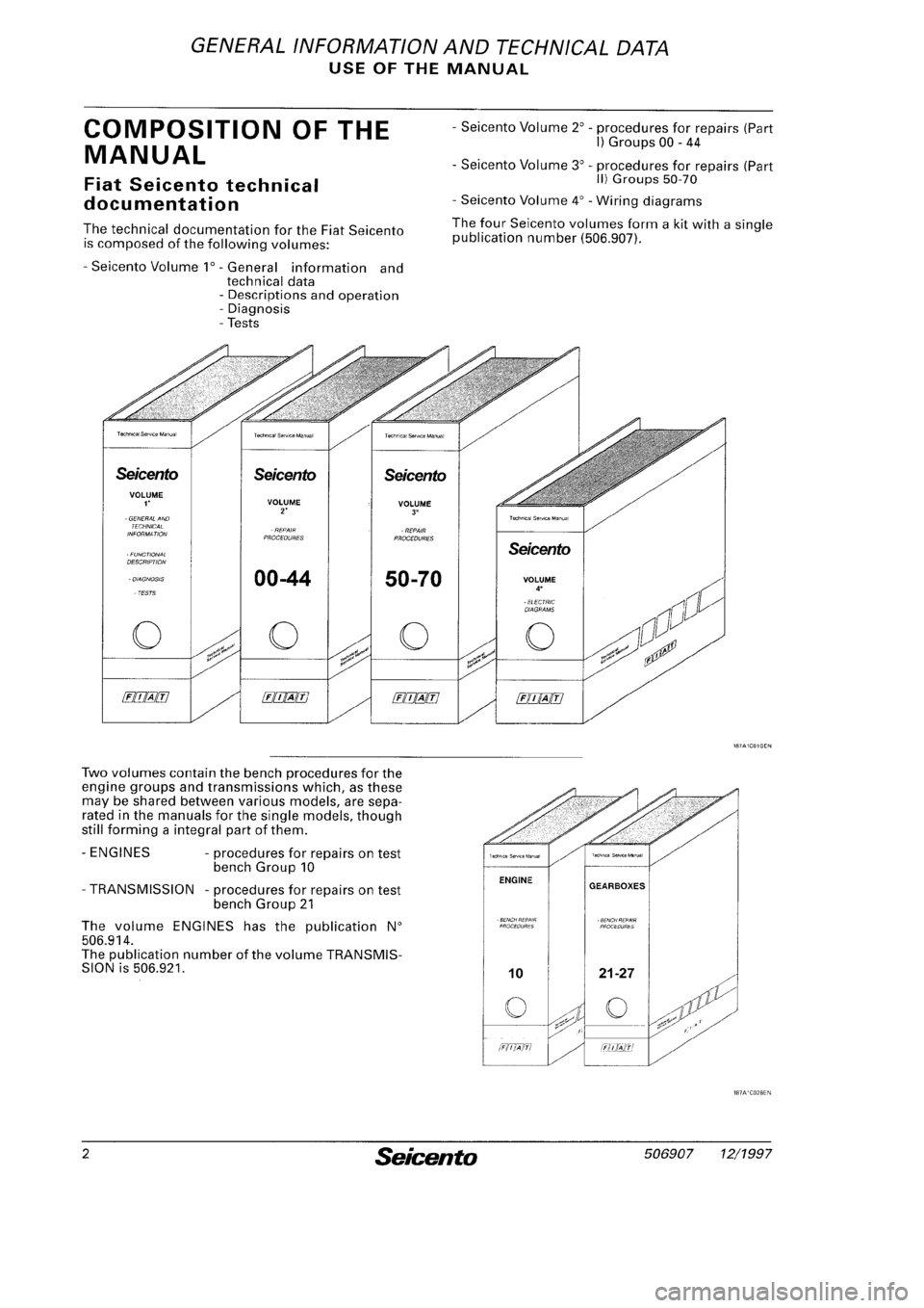 FIAT SEICENTO 1997  Service And Repair Manual 