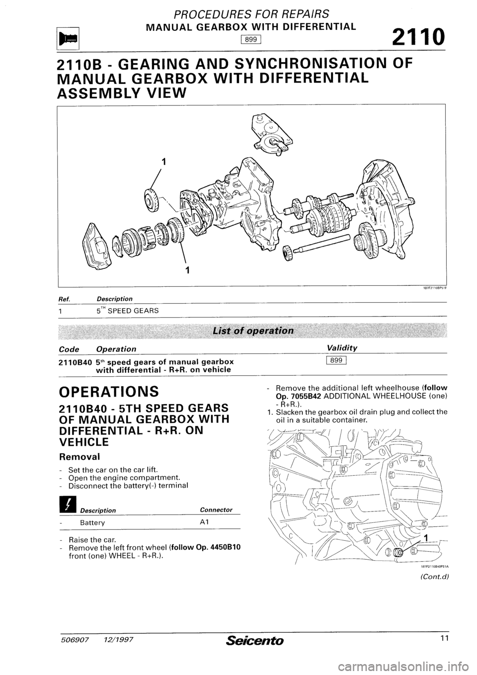 FIAT SEICENTO 1997 Service And Repair Manual FIAT SEICENTO 1997 Service And Repair Manual