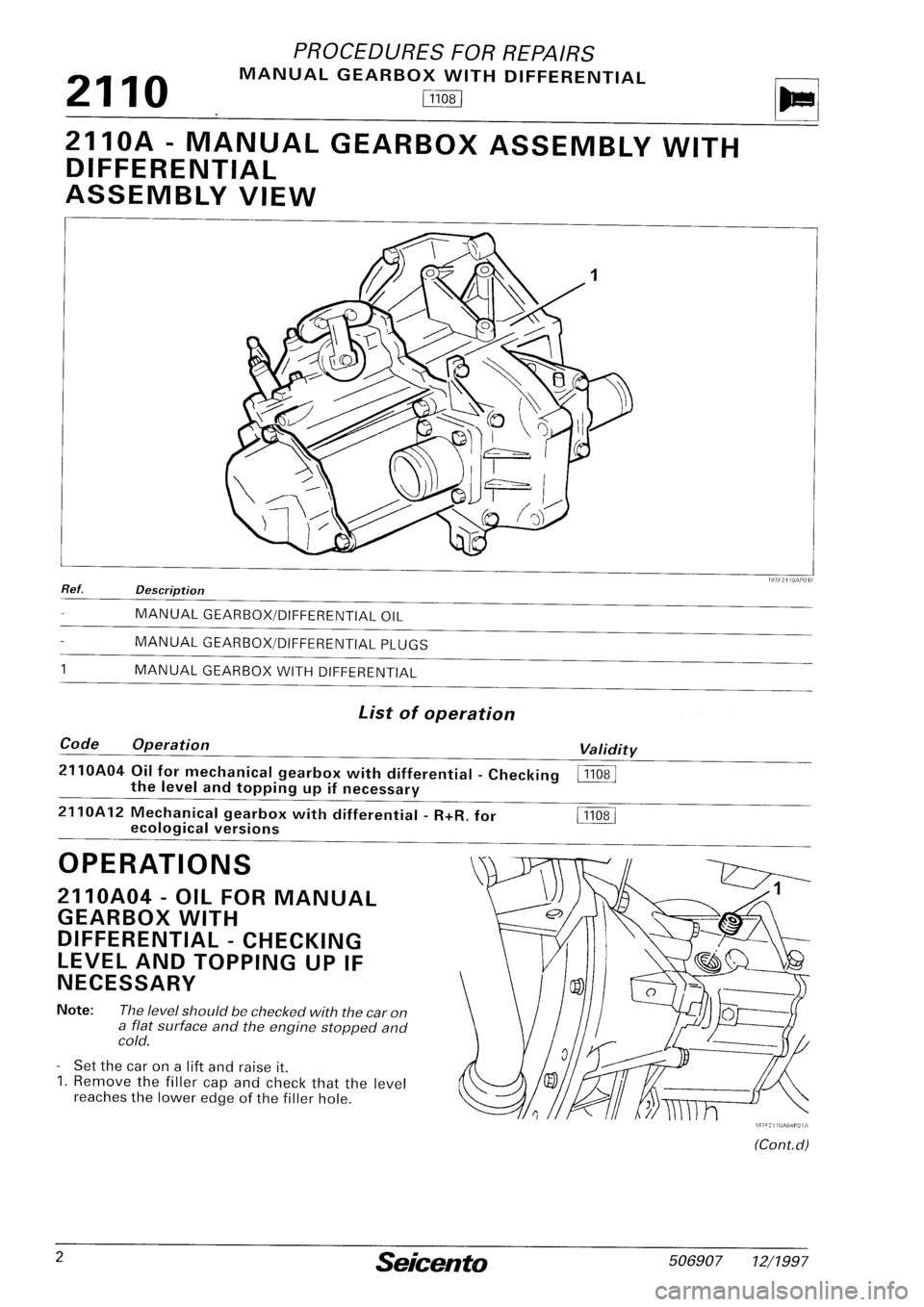 FIAT SEICENTO 1997 Service And Repair Manual FIAT SEICENTO 1997 Service And Repair Manual