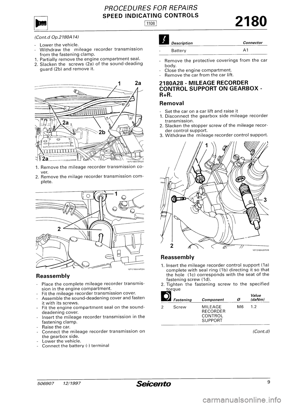 FIAT SEICENTO 1997 Service And Repair Manual FIAT SEICENTO 1997 Service And Repair Manual